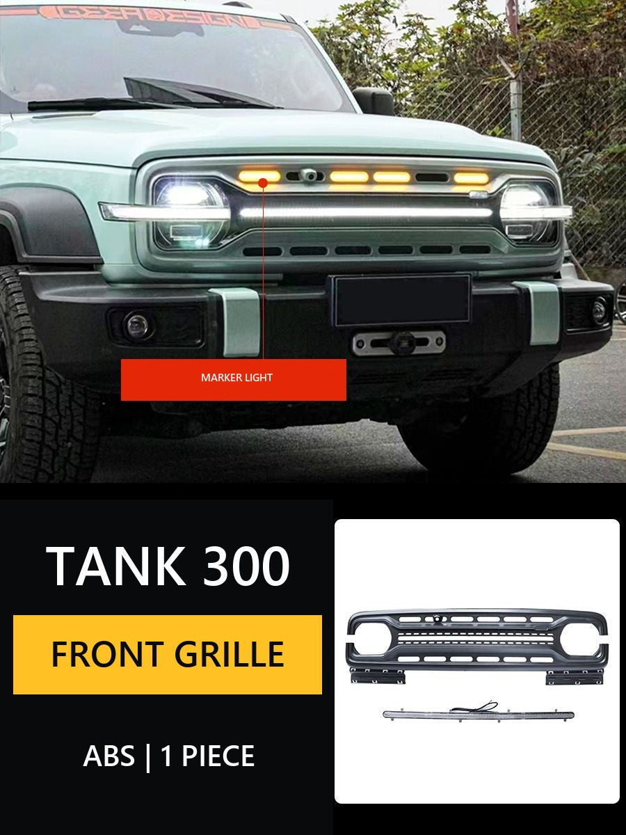 Decorative components for tuning of the radiator mesh of Tank 300 SUV – Style 2#Colour_Khaki