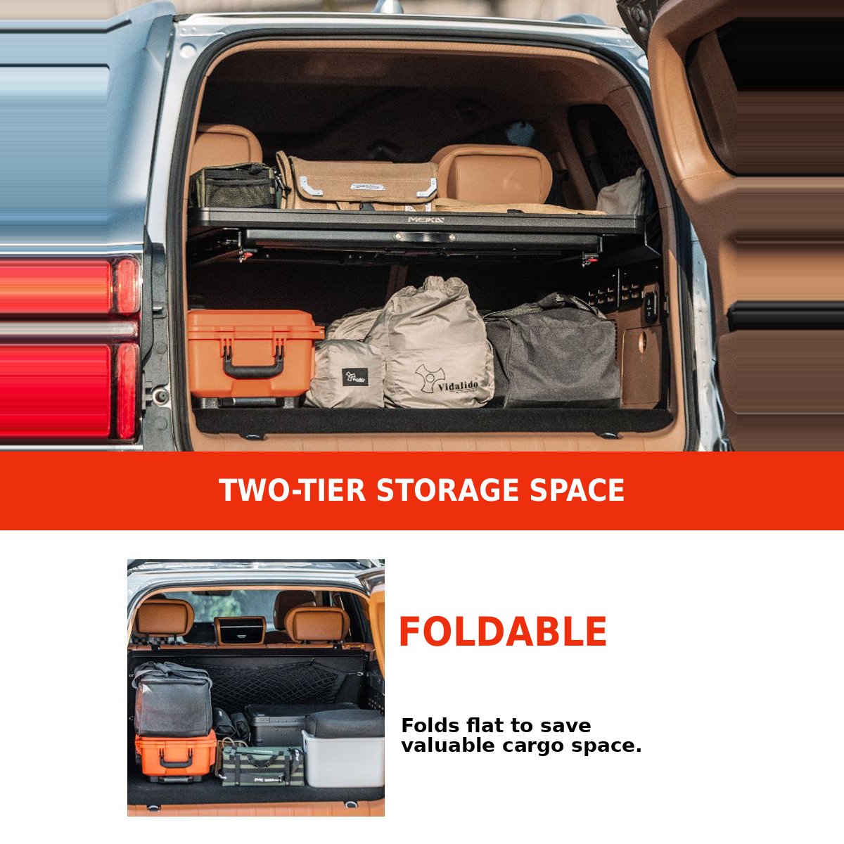 Tank 500 Meika folding trunk organiser – Black