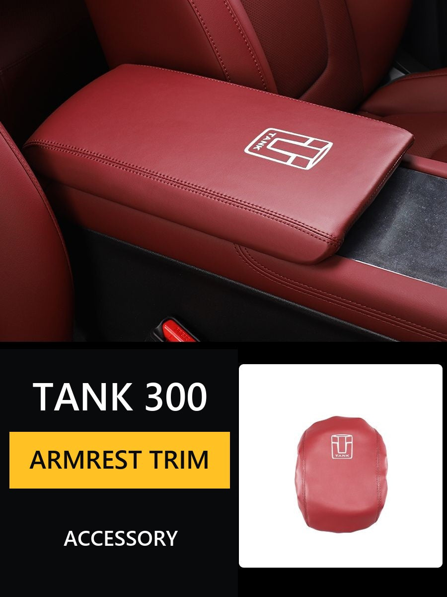 Tank 300 (2025) Leather case on the handle of the central armrest#Colour_Burgundy