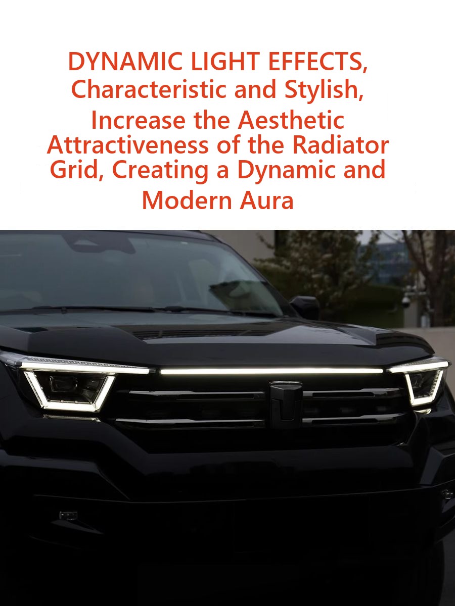 End-to-end LED strip for Tank 400 radiator grille with dynamic effects – image 5