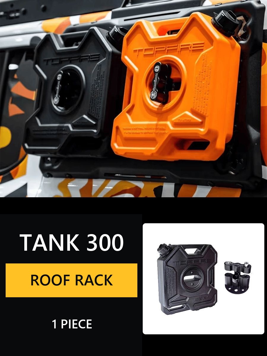 Full set of Topfire accessories for Tank 300: Roof rack, extended arches, side portals, stairs to the roof, mount for spare wheel – image 16#Colour_Black-grey