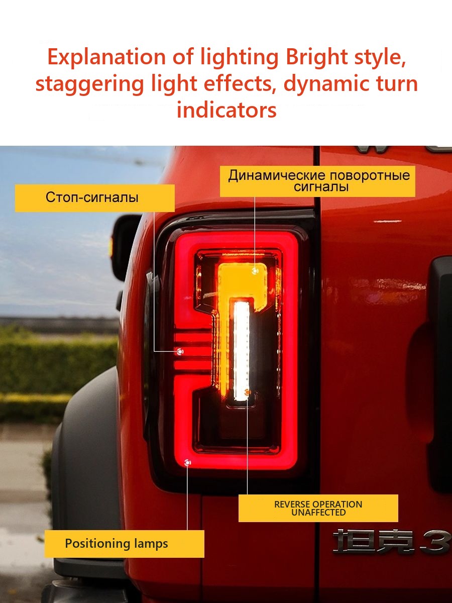 Rear lights for Tank 300, darkened, LED – image 2