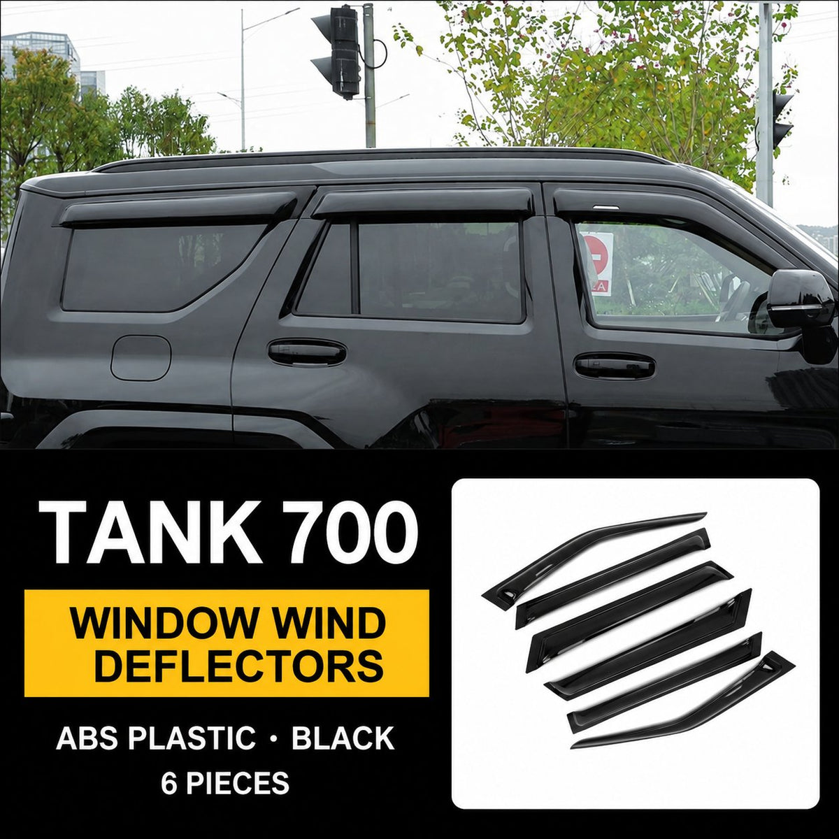 Window Deflectors for Tank 700 Hi4-T#Pack & Colour_6 – Black