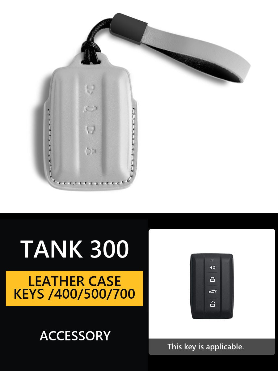 Leather case for keys Tank 300/400/500/700#Colour_White-coloured