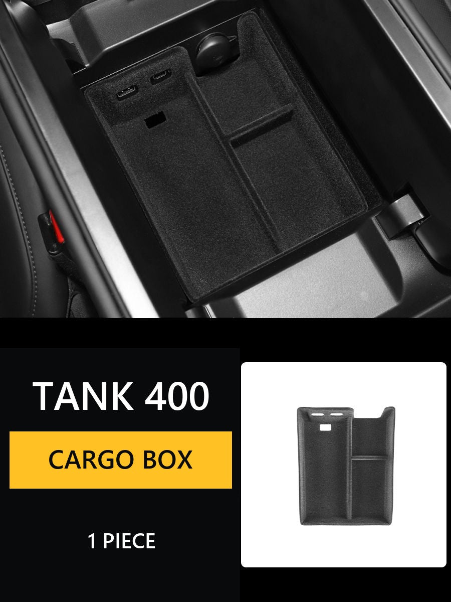 Storage case in the central armrest for Tank 400 cars – Style 2#Colour_Black-grey