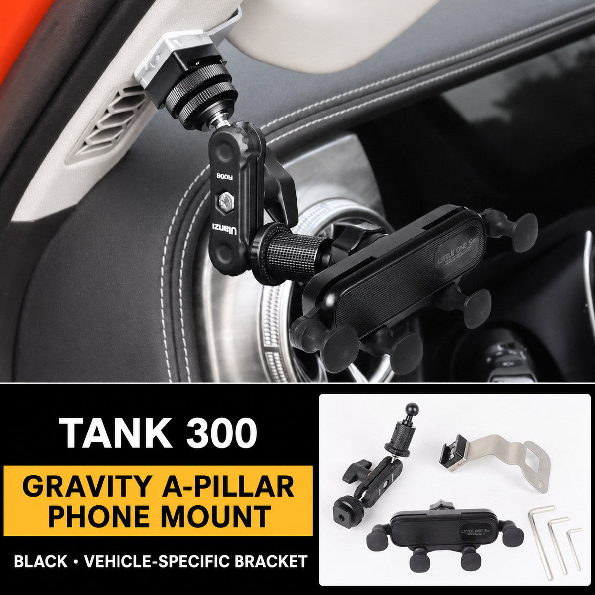 Gravity A-Pillar Phone Mount for Tank 300