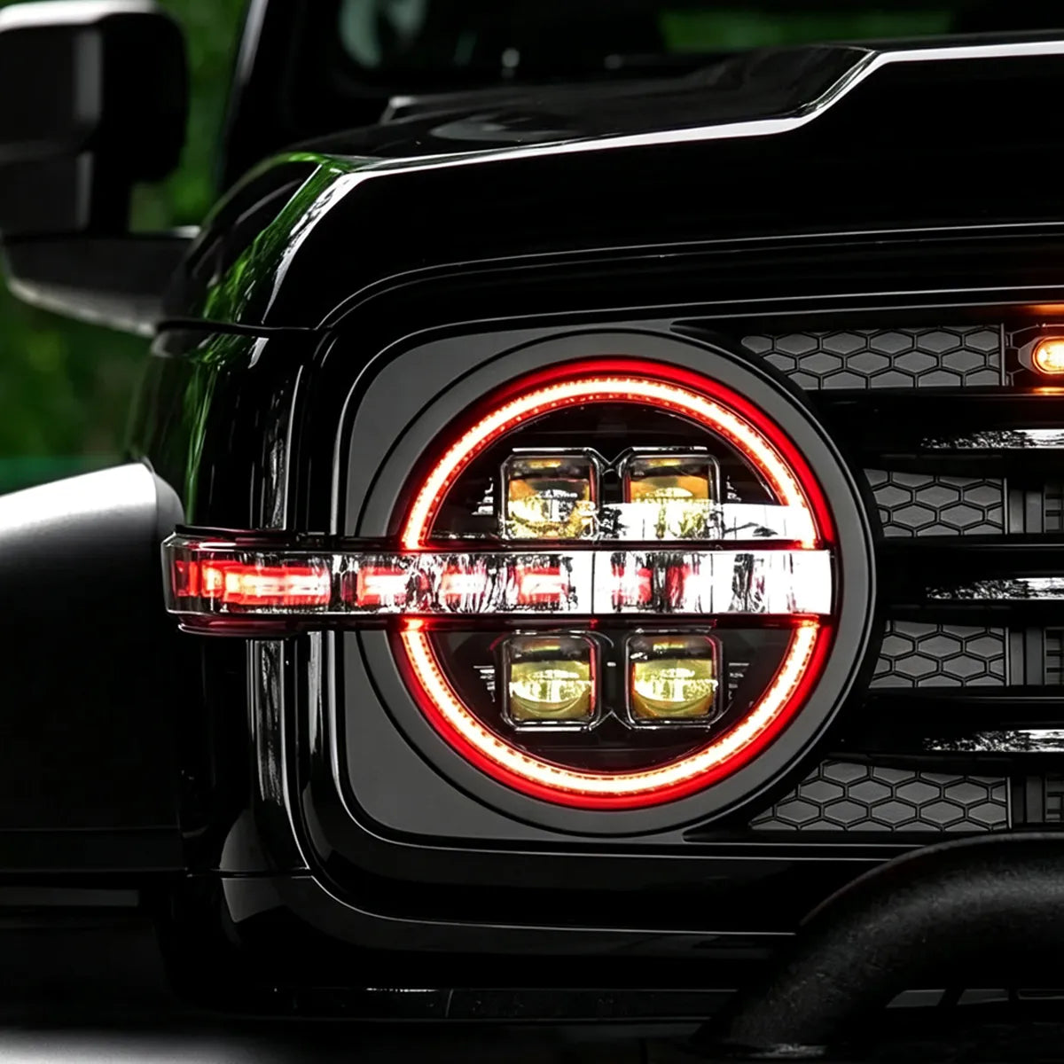 Front headlight for Tank 300, LED-lens, RGB DHO, streaming turn signals
