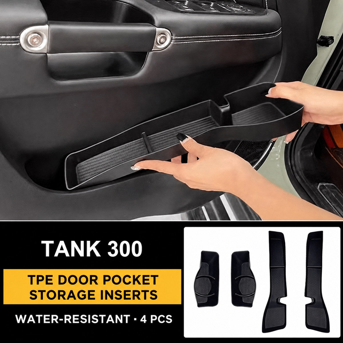 TPE Door Pocket Storage Inserts for Tank 300 – 4 Piece