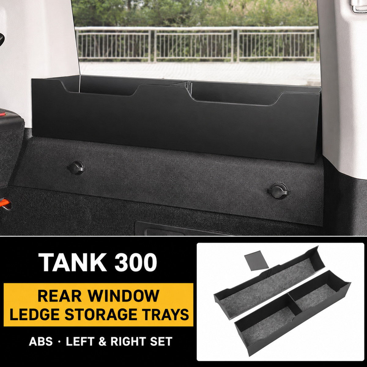 Rear Window Ledge Storage Trays for Tank 300 – 2 Piece