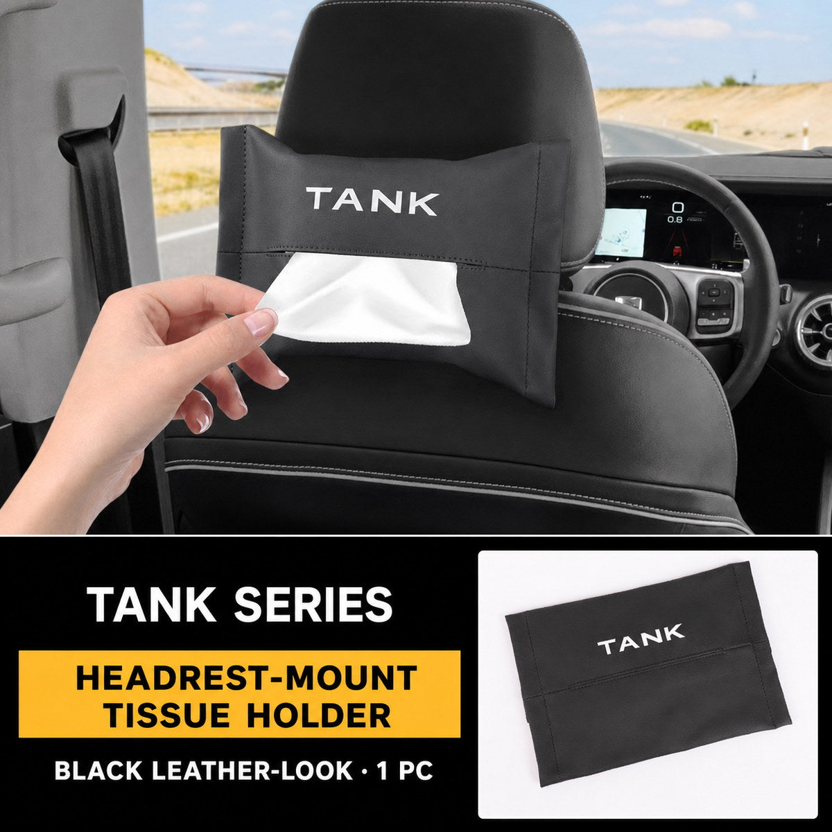 Headrest-Mount Tissue Holder for Tank 300