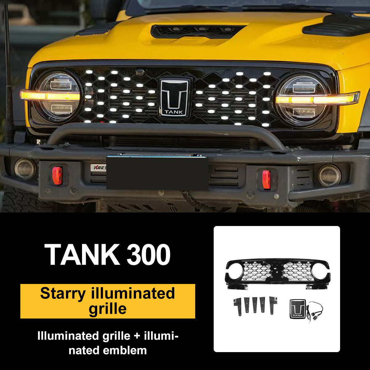 Starry Sky radiator grille with backlit for Tank 300