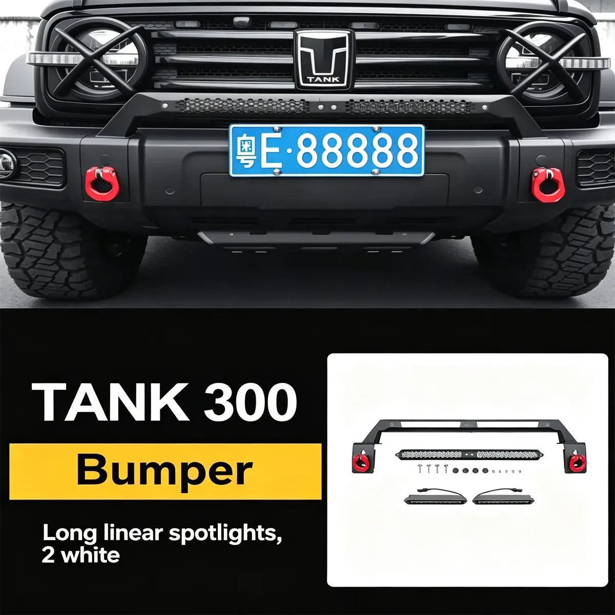 Bracket for LED spotlights on the front bumper for Tank 300