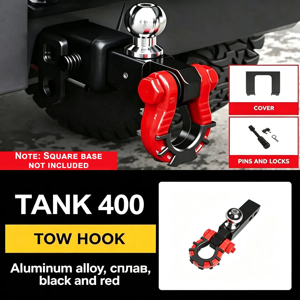 U-shaped traction coupling device for Tank 400 Hi4-T