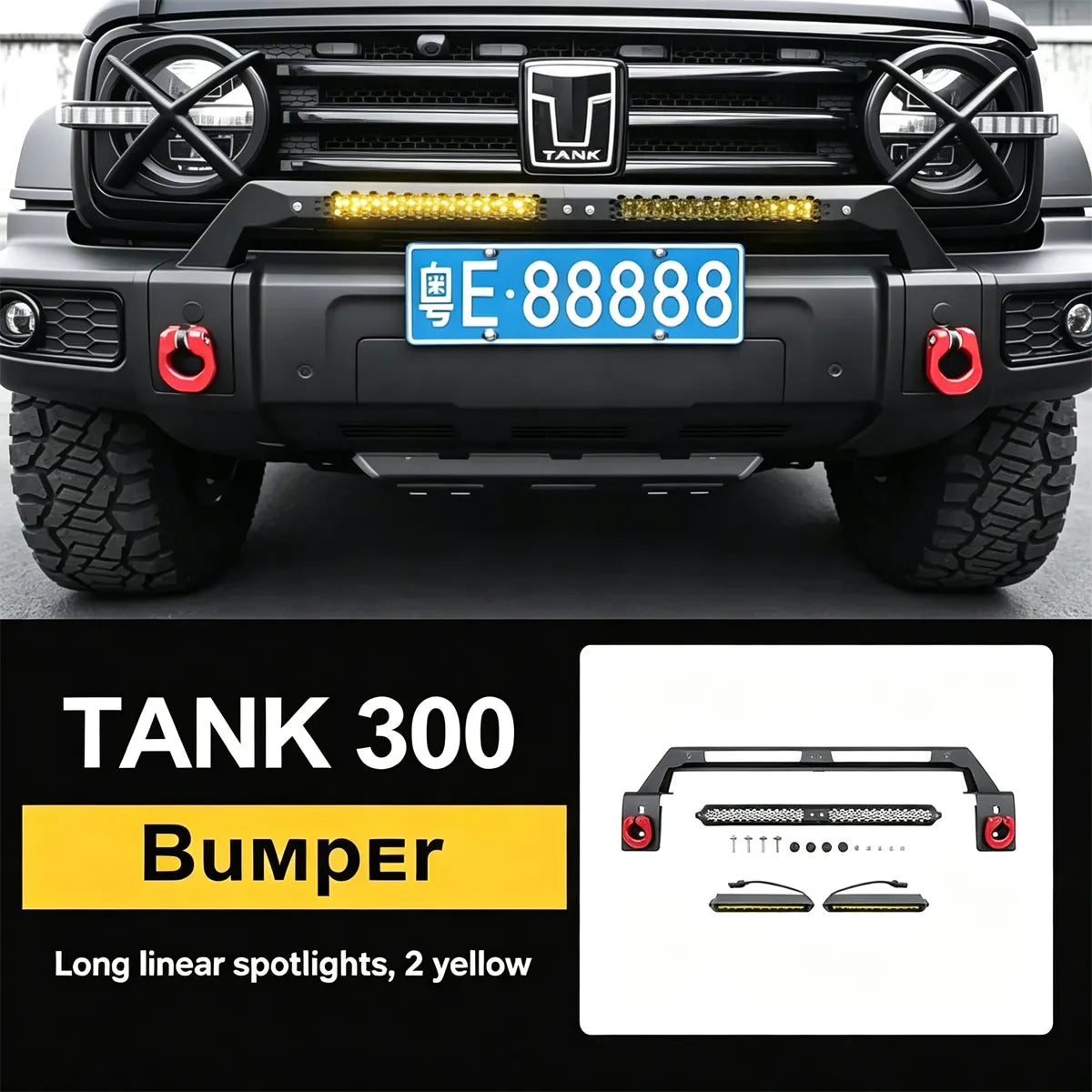 Bracket for LED spotlights on the front bumper for Tank 300