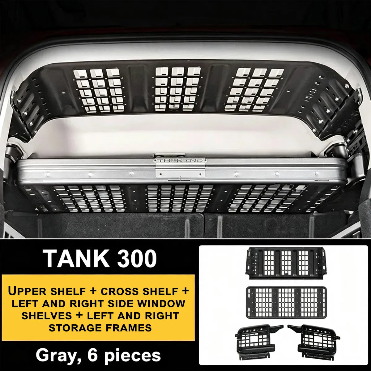 Rear Cargo Side Storage Shelves for Tank 300