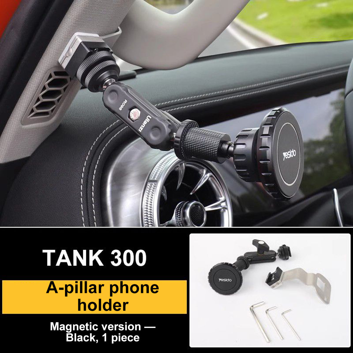 Magnetic A-Pillar Phone Mount for Tank 300