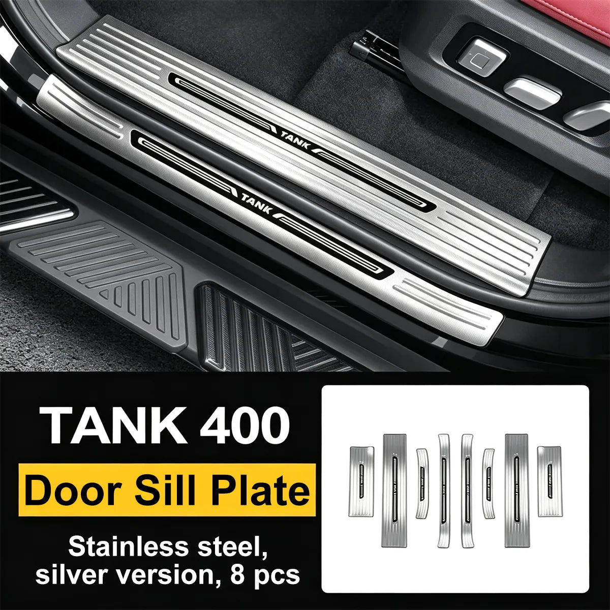 Stainless sills (threshold linings) on the body for Tank 400