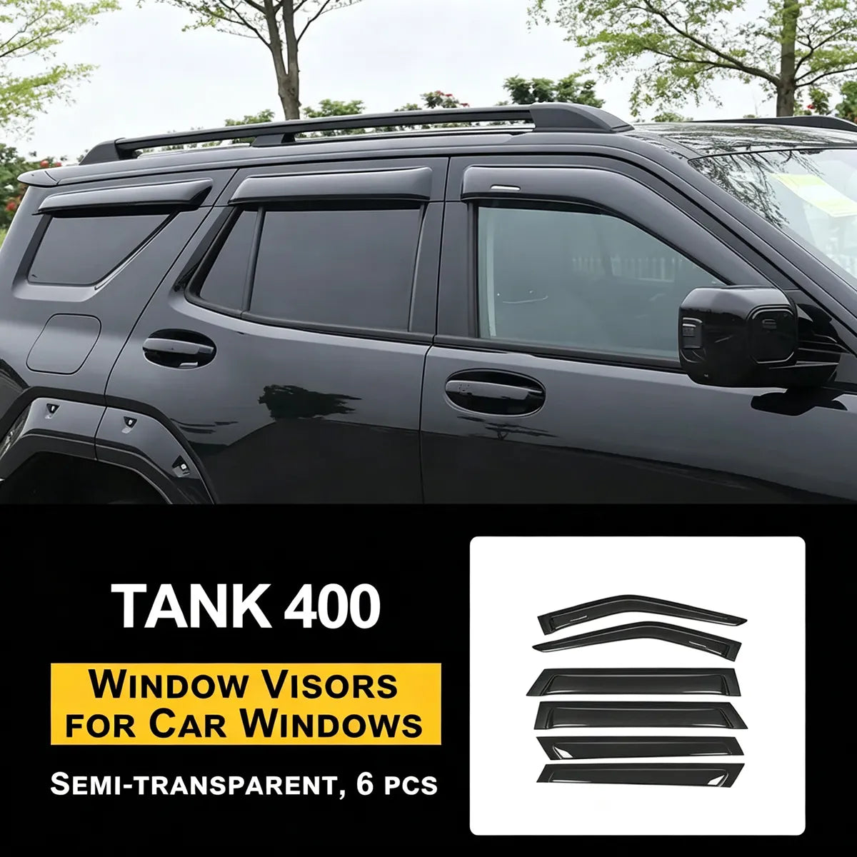 Transparent frames for rain screens of windows Tank 400 Hi4-T