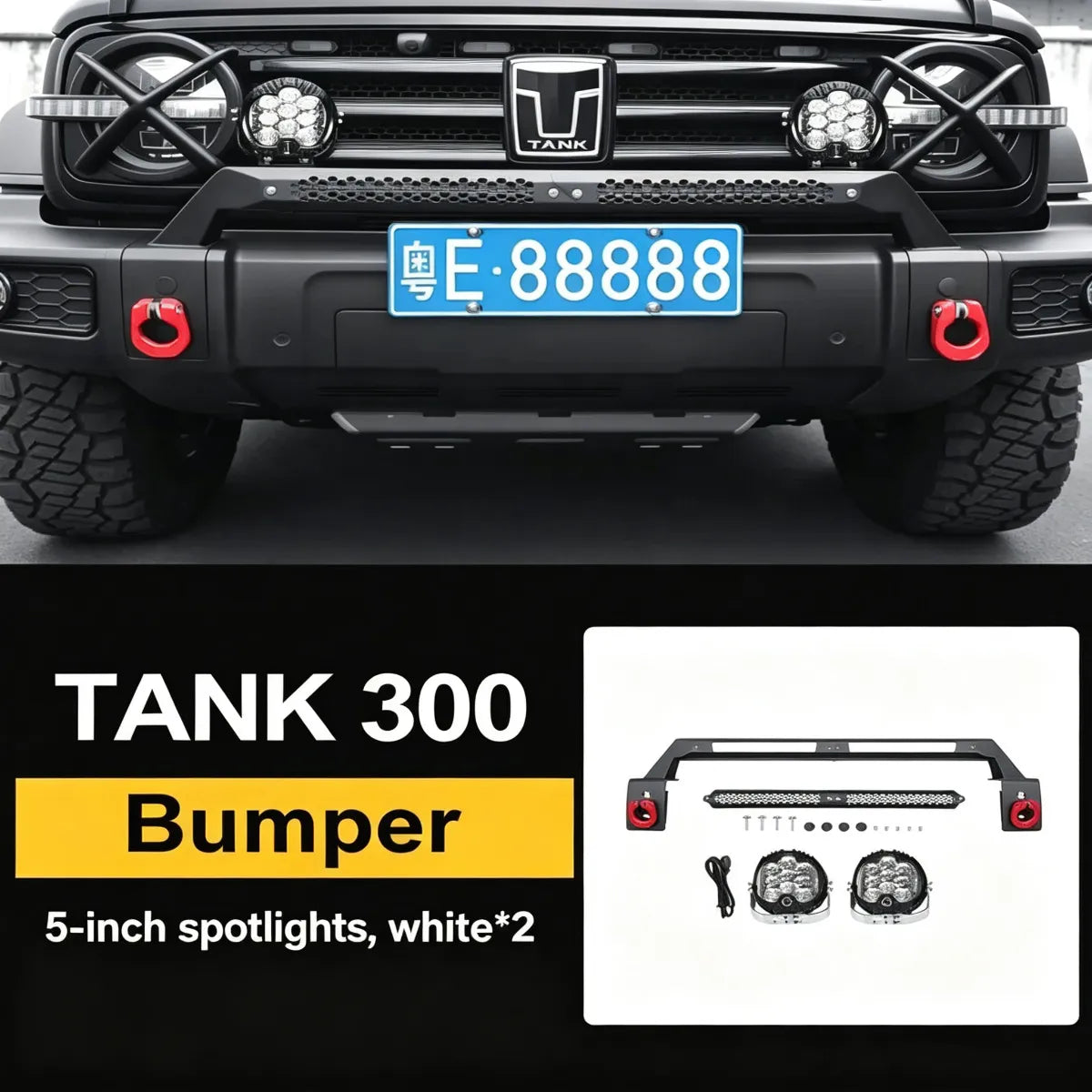 Bracket for LED spotlights on the front bumper for Tank 300