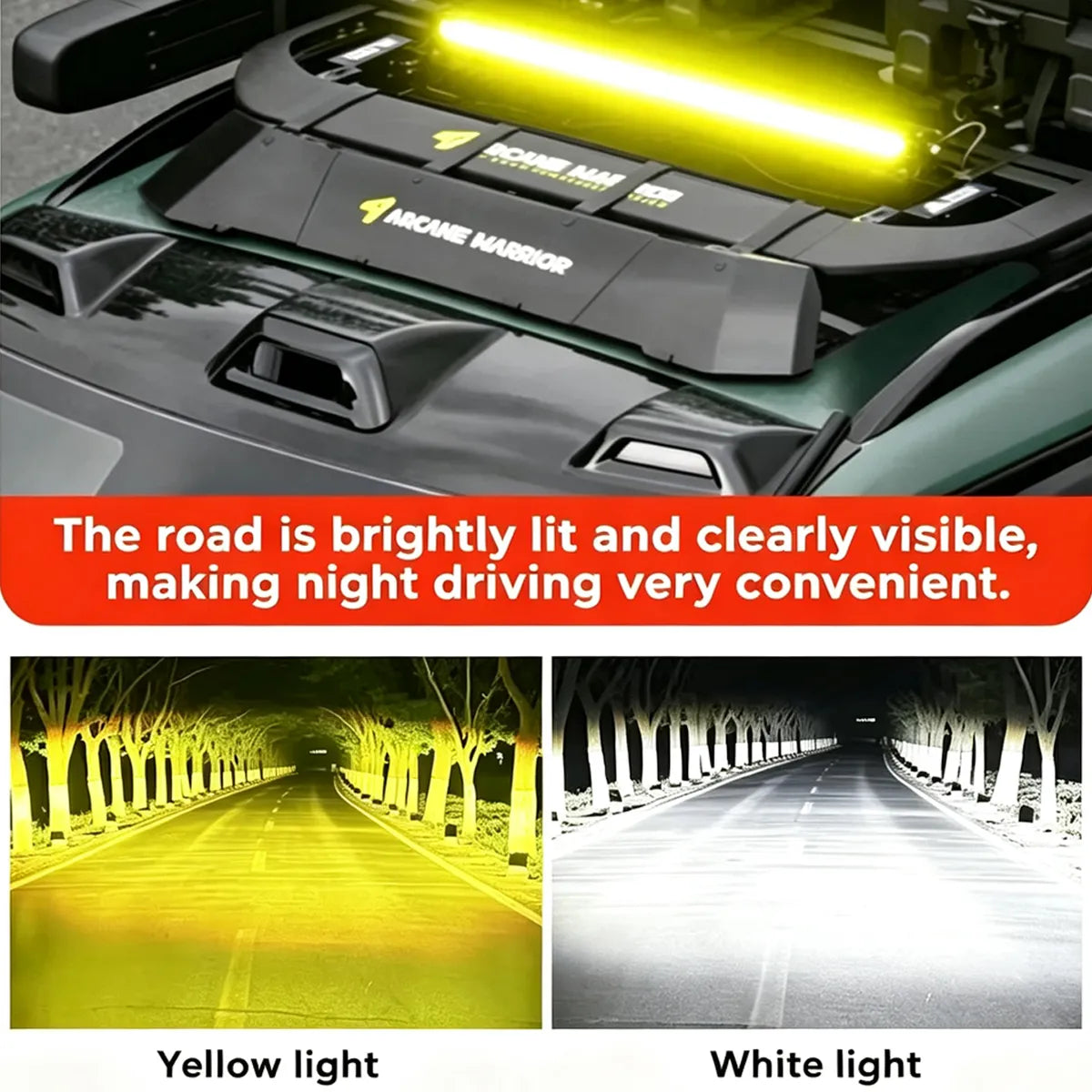 Electric folding bracket for hidden spotlights on the roof for Tank 300