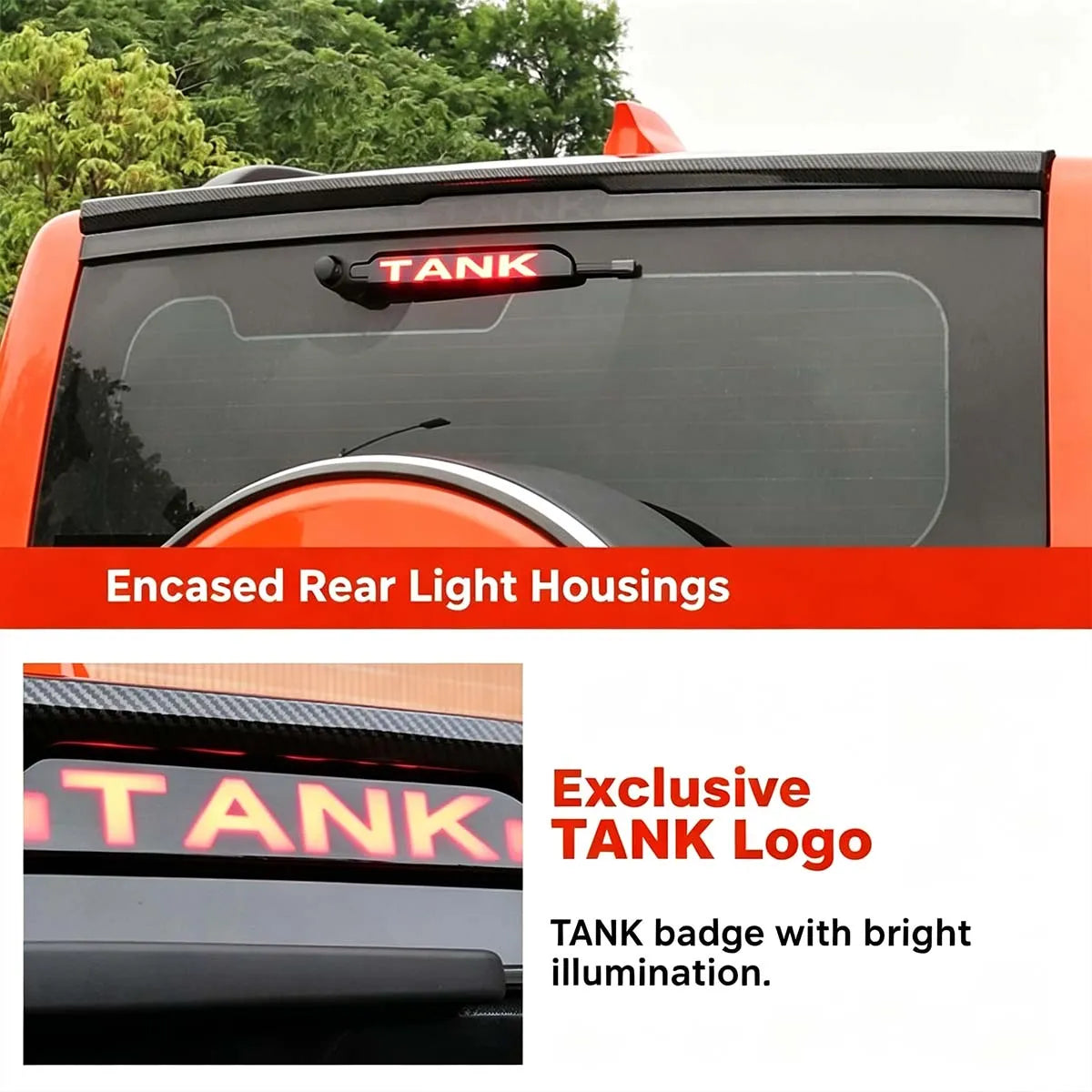 Rear spoiler with carbon pattern for Tank 300