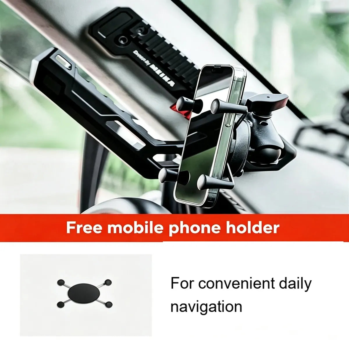 Holder for phone on handle of rack A for Tank 300