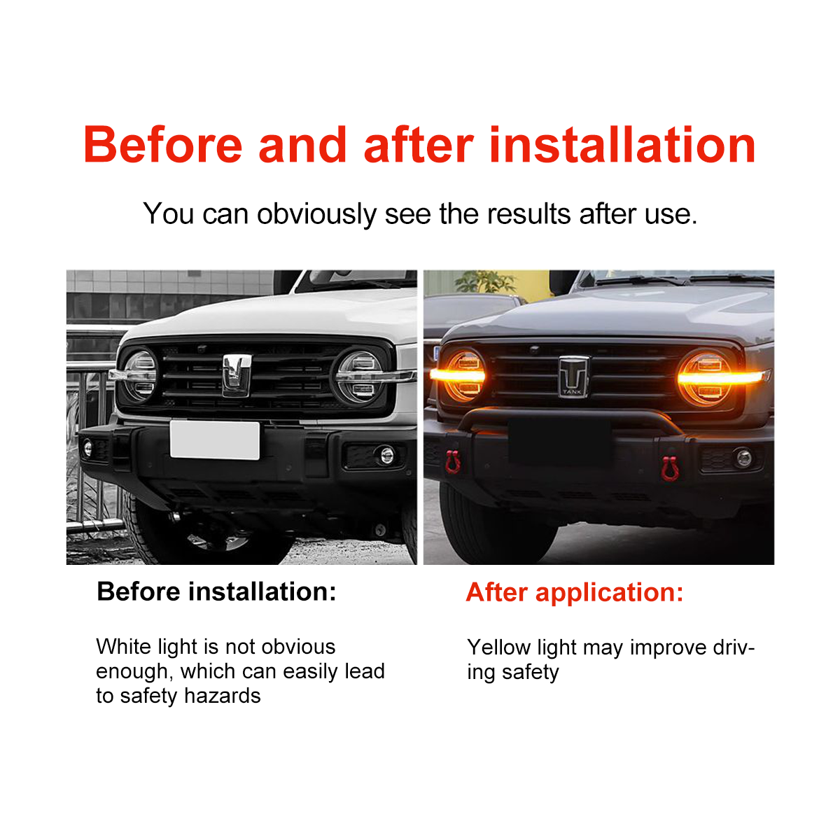 Module for converting daytime running lights for Tank 300 (yellow light, with wireless control panel) – Style 2