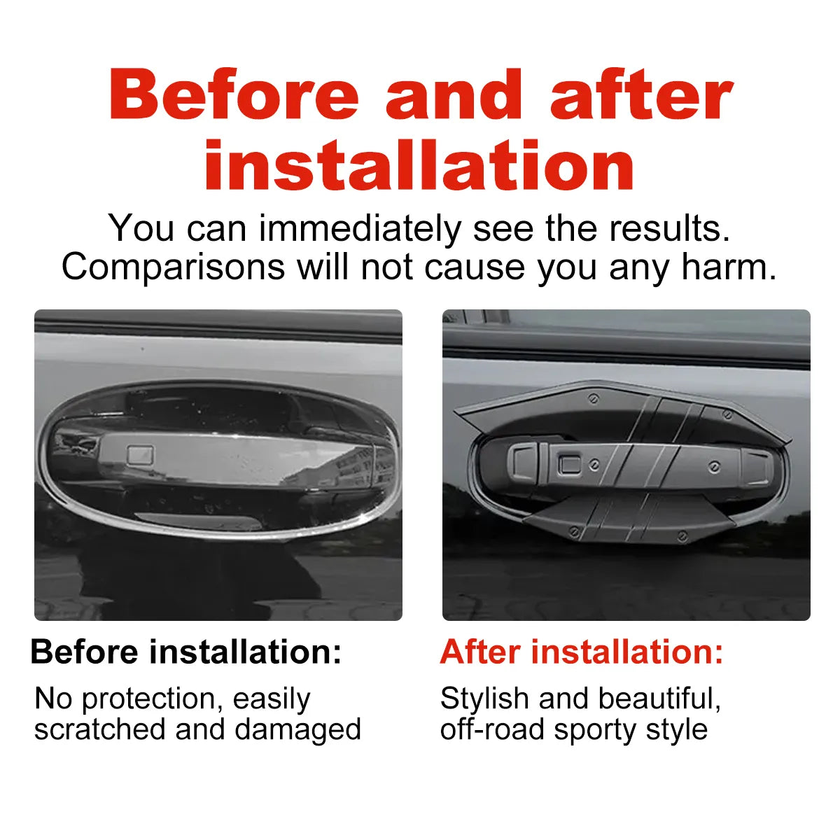 Protective linings on exterior door handles Tank 400
