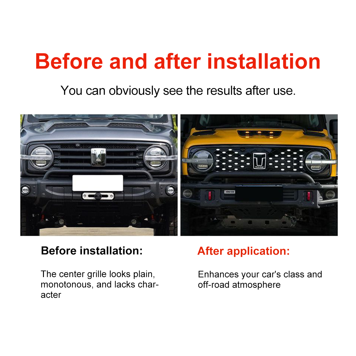 Starry Sky radiator grille with backlit for Tank 300
