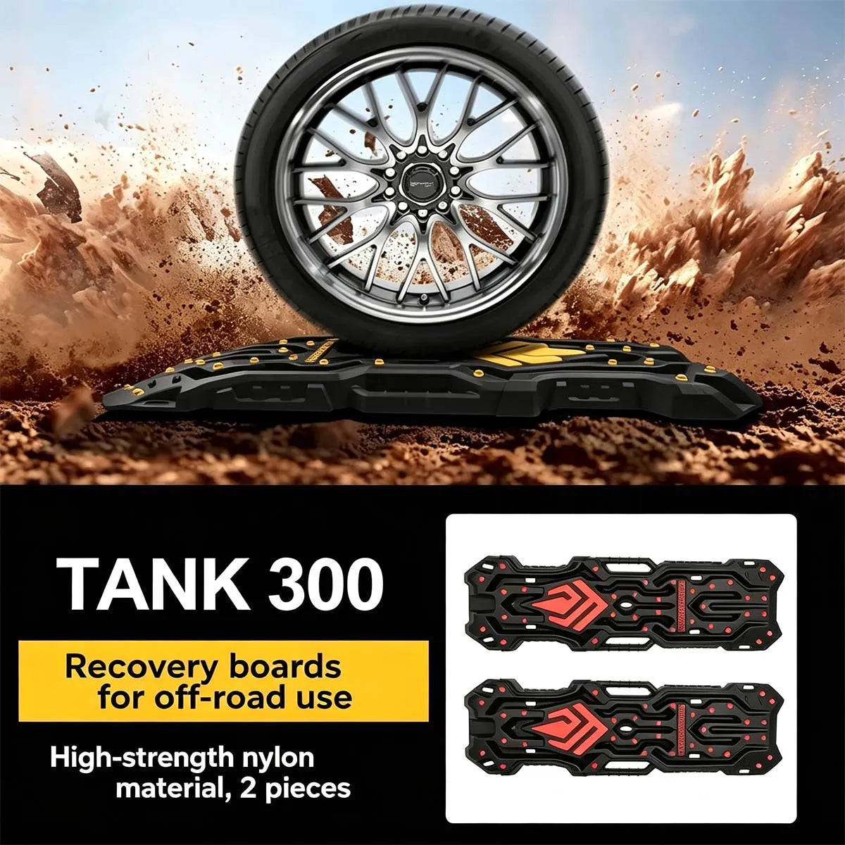 Off-Road Recovery Traction Board Set for Snow, Mud and Sand