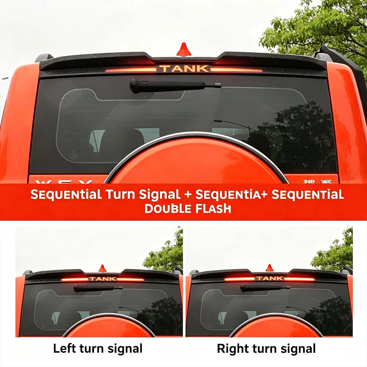 Rear spoiler with carbon pattern for Tank 300