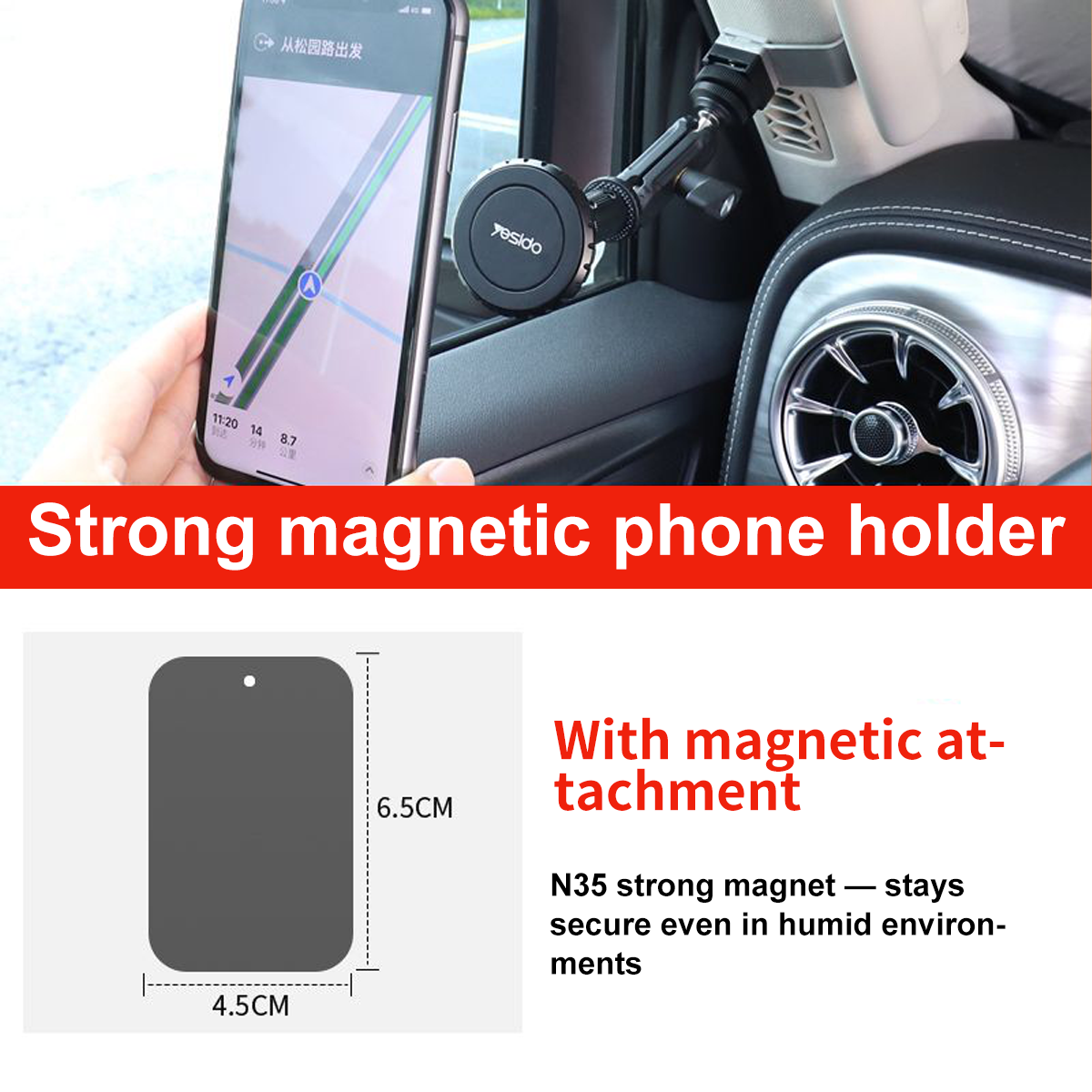 Magnetic A-Pillar Phone Mount for Tank 300