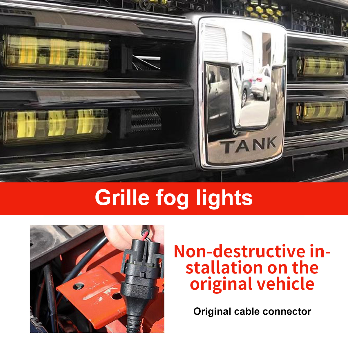 Fog headlights for radiator grille Tank 300