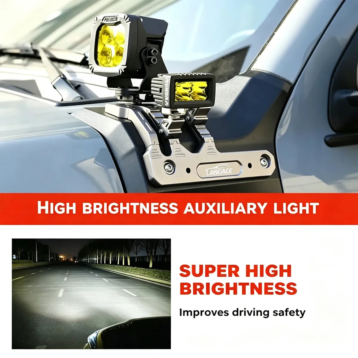 Stand for spotlights on the hood and rack A for Tank 300 – Style 2