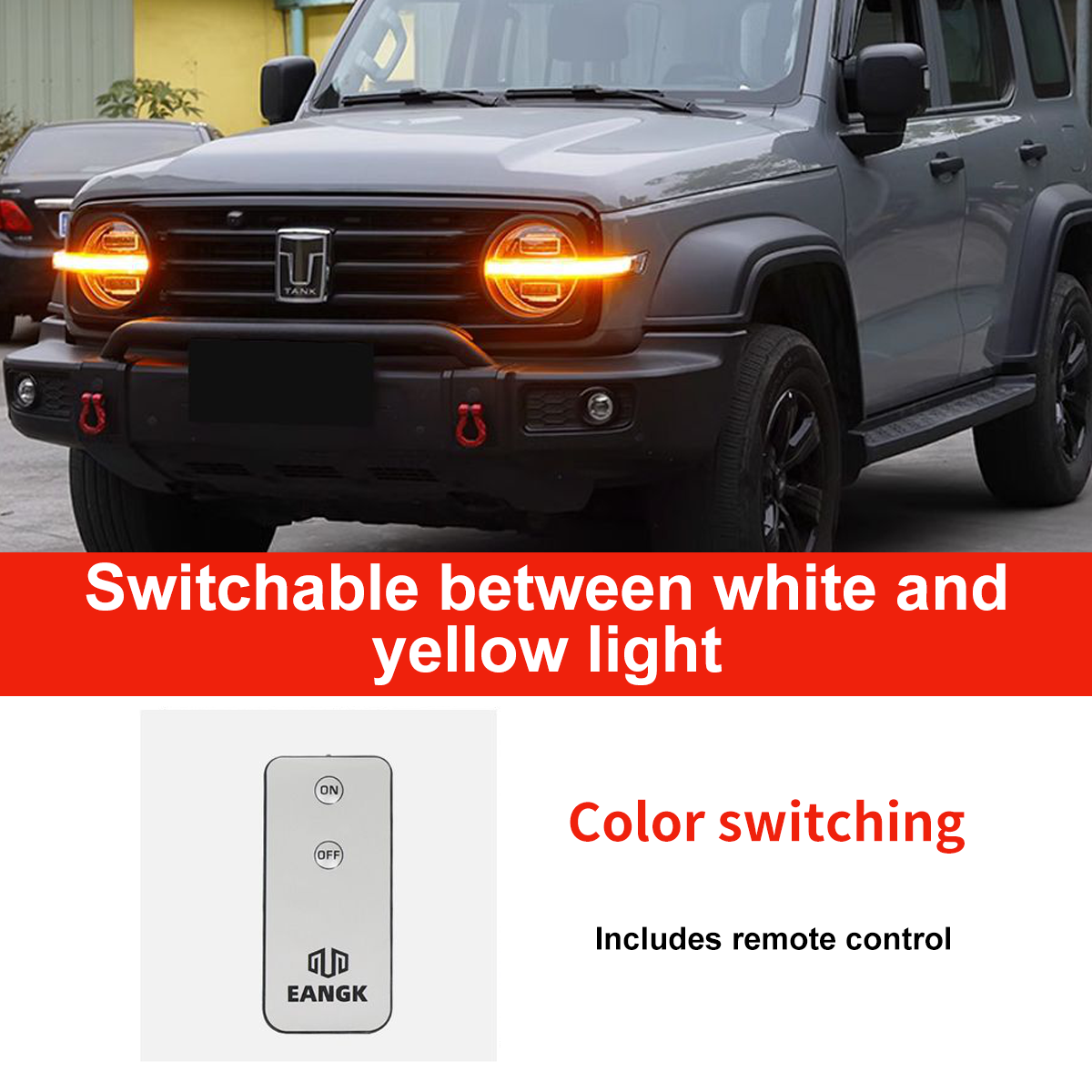 Module for converting daytime running lights for Tank 300 (yellow light, with wireless control panel)