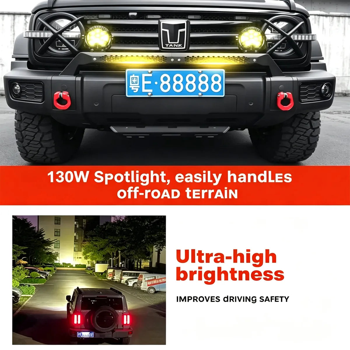 Bracket for LED spotlights on the front bumper for Tank 300
