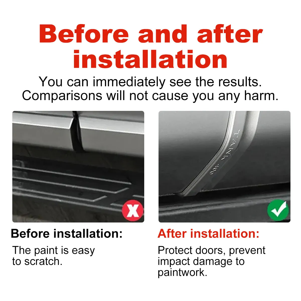 Protective linings for doors Tank 400 against impacts and scratches