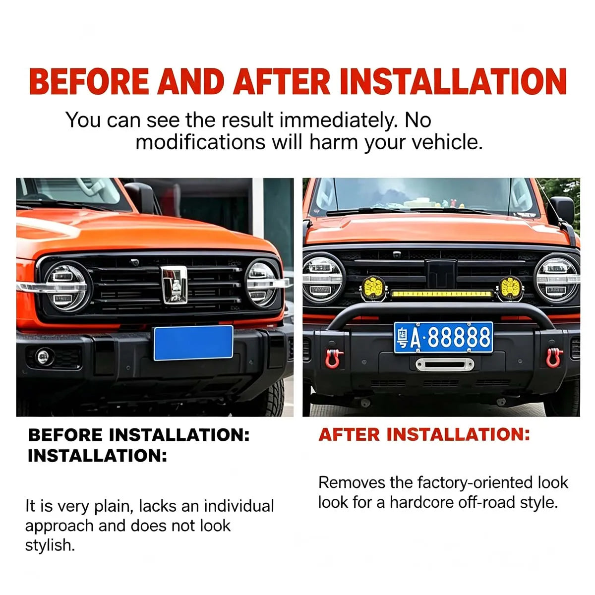 Front Bumper & Driving Light Mount Package for Tank 300