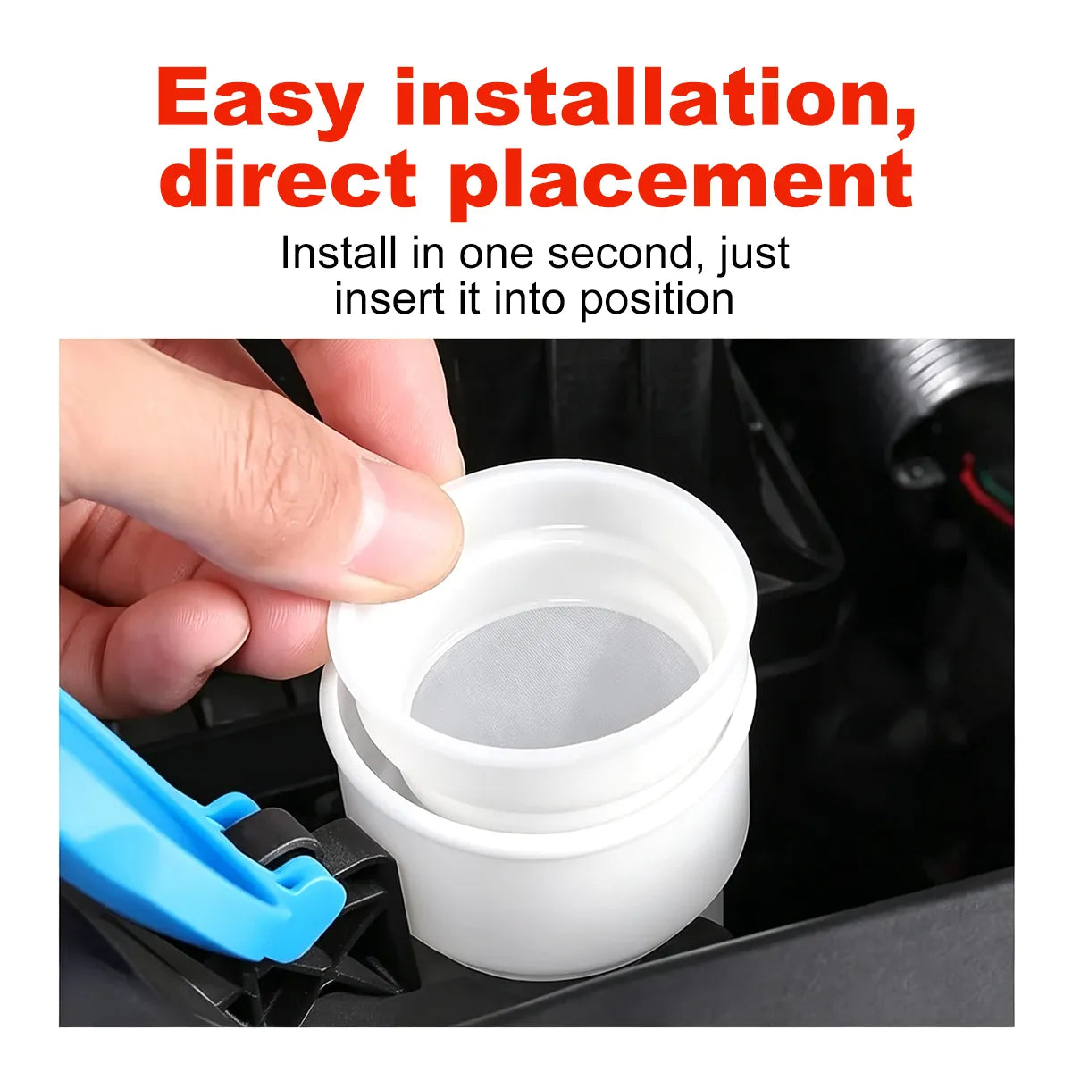 Funnel-mesh filter for filler neck tank of windshield washer Tank 400