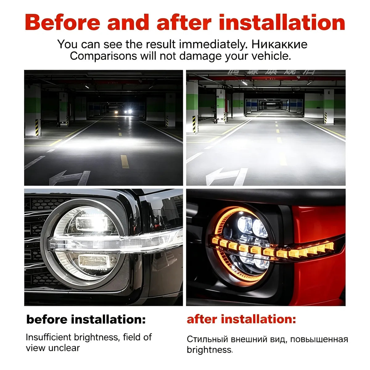 Front headlight for Tank 300, LED-lens, RGB DHO, streaming turn signals