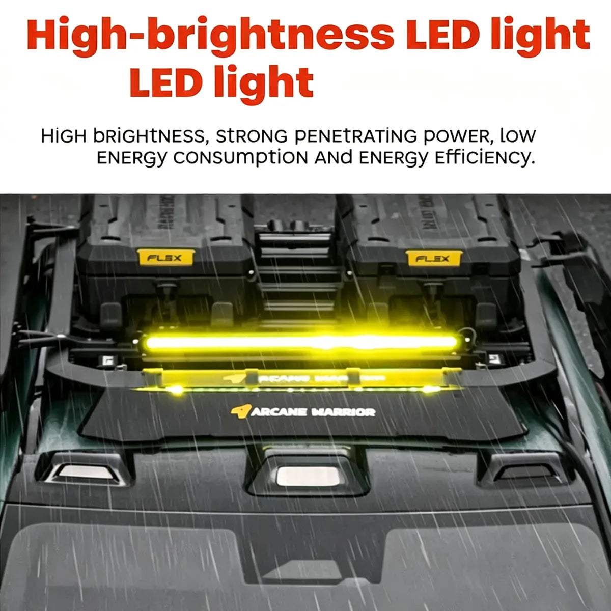 Electric folding bracket for hidden spotlights on the roof for Tank 300