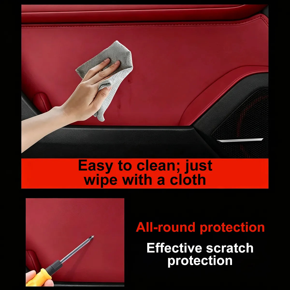 Leather liners for lower door pockets Tank 400 Hi4-T
