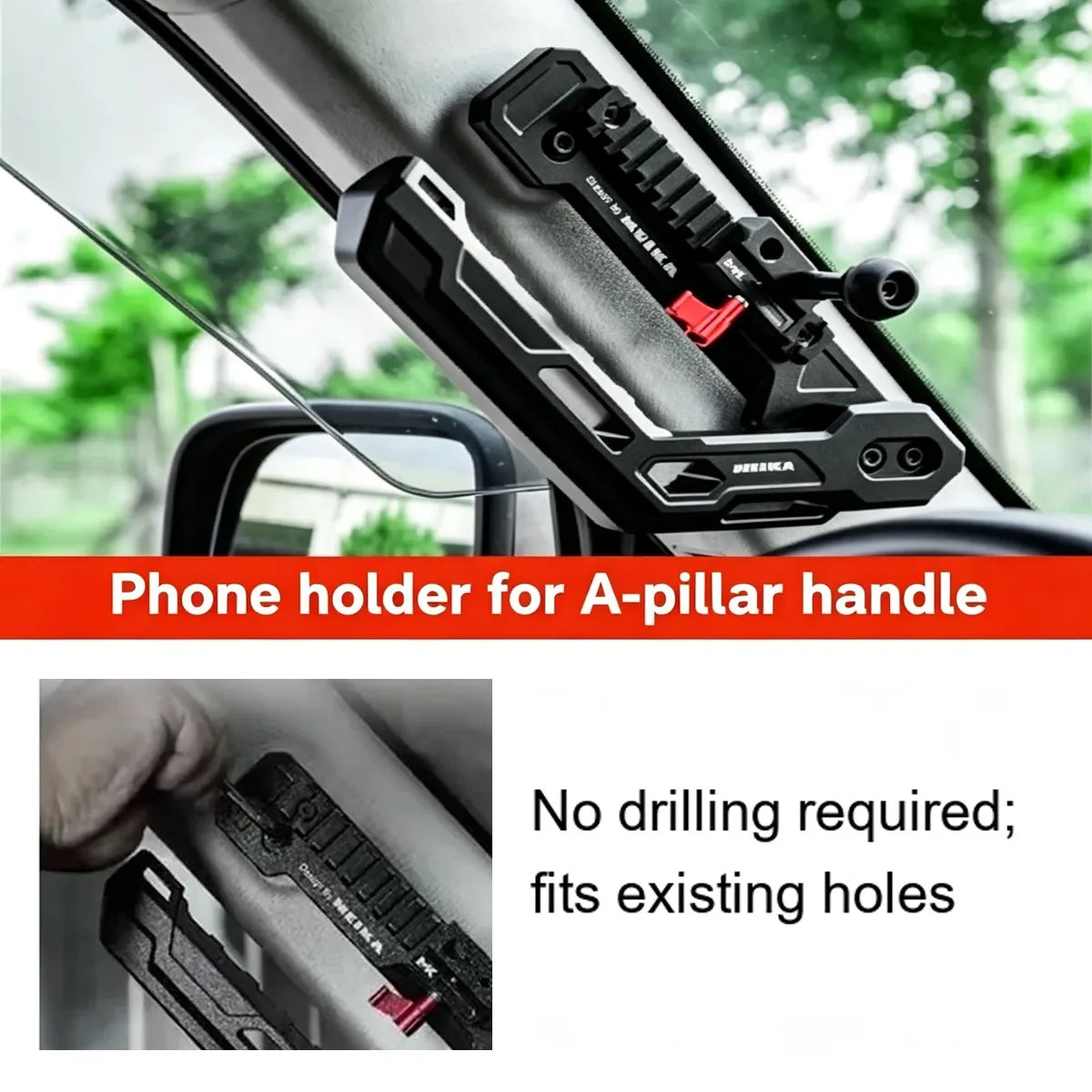 Holder for phone on handle of rack A for Tank 300