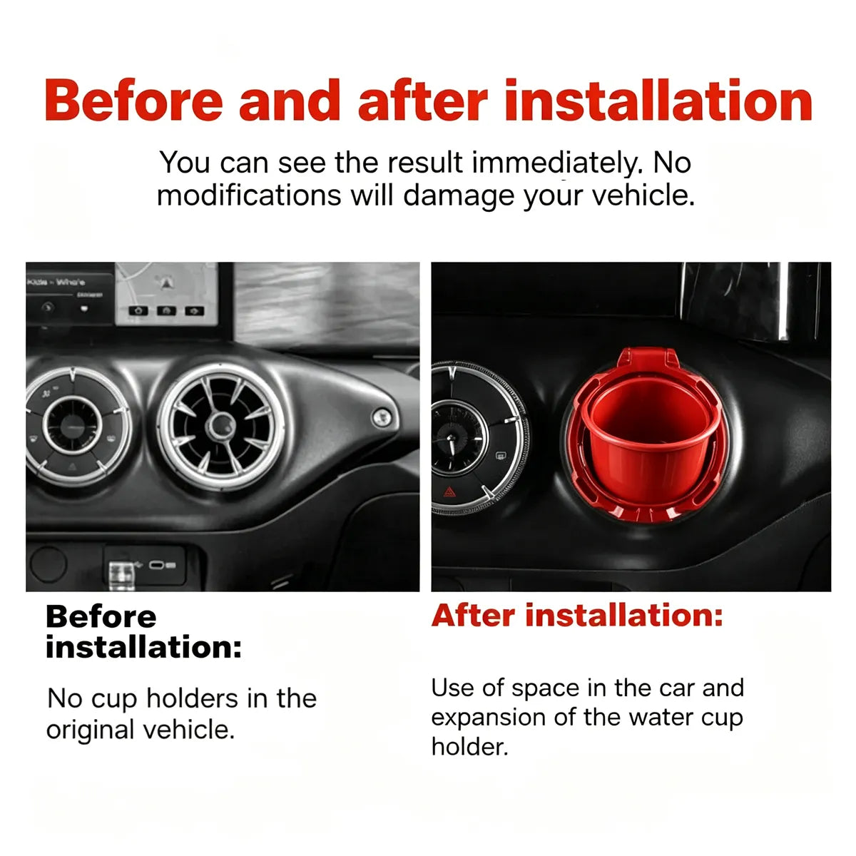Vent-Mount Folding Cup Holder for Tank 300