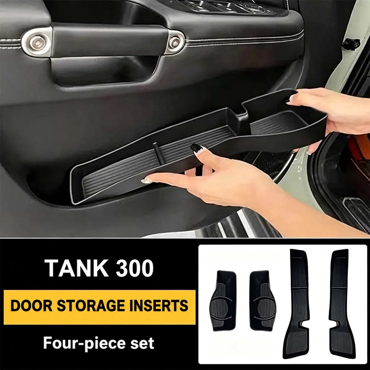 GWM Tank 300 four-piece door pocket storage insert set — image 1