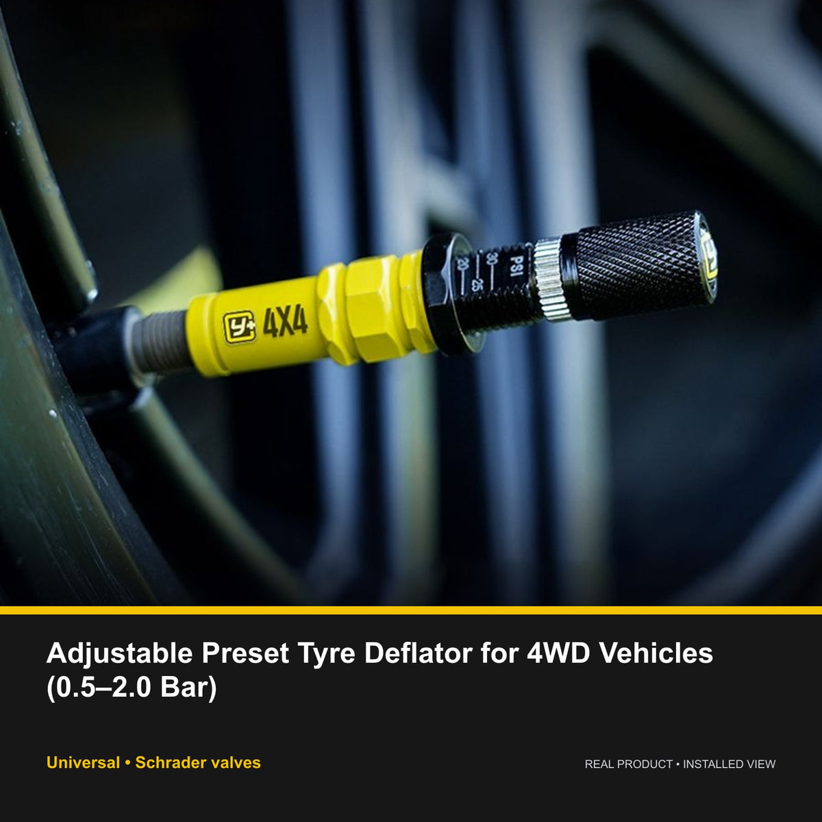 Installed view of Adjustable Preset Tyre Deflator for 4WD Vehicles (0.5–2.0 Bar)