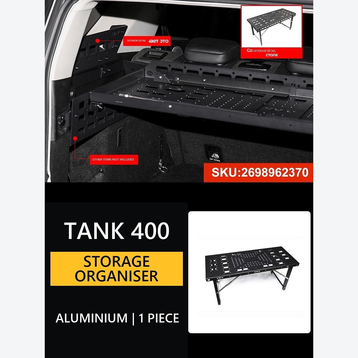 Aluminium Cargo Storage System for GWM Tank 400