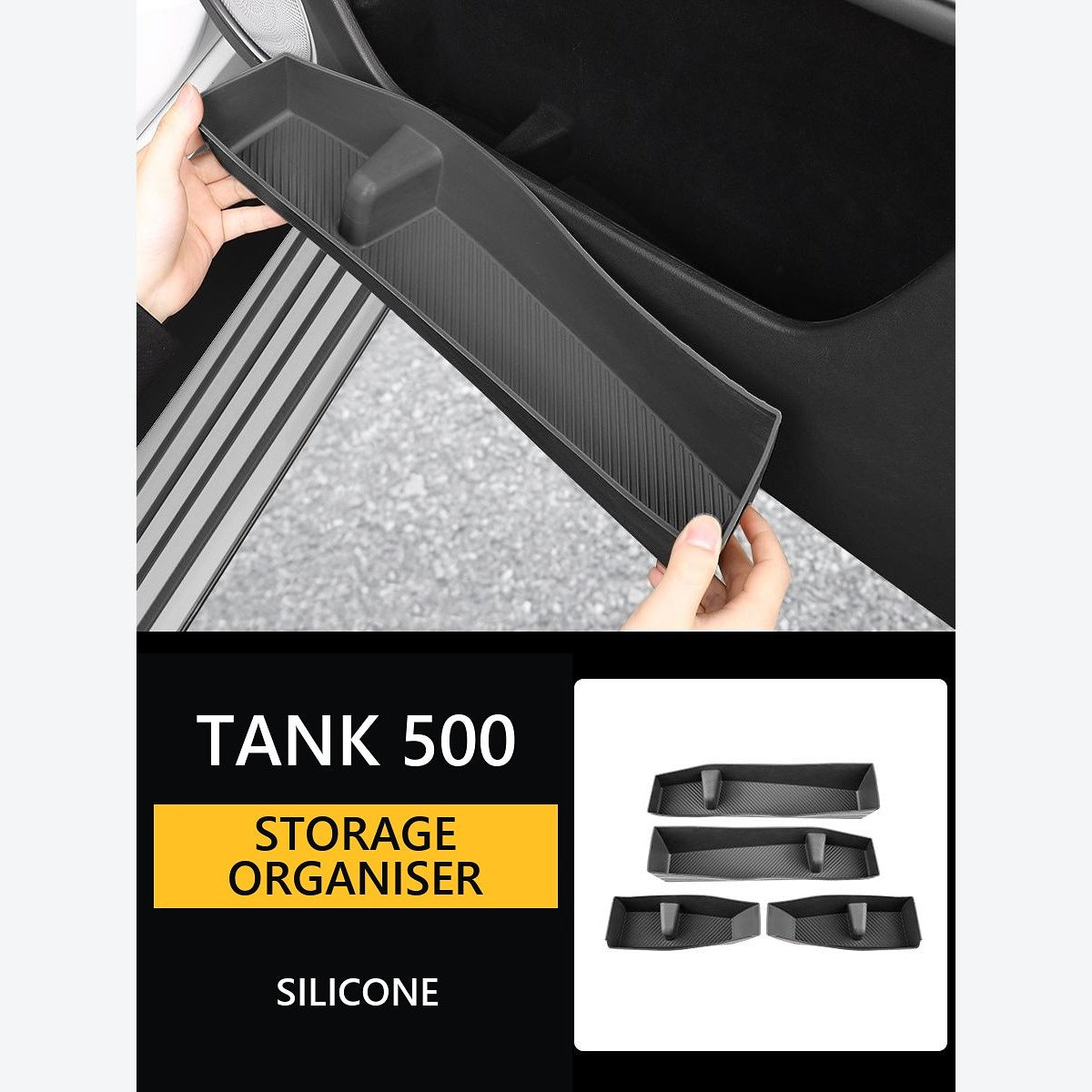 Door Pocket Storage Organiser for GWM Tank 500 – Black