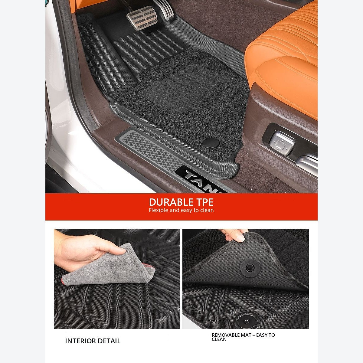 Waterproof TPE Floor Mats for GWM Tank 500 – product image 4