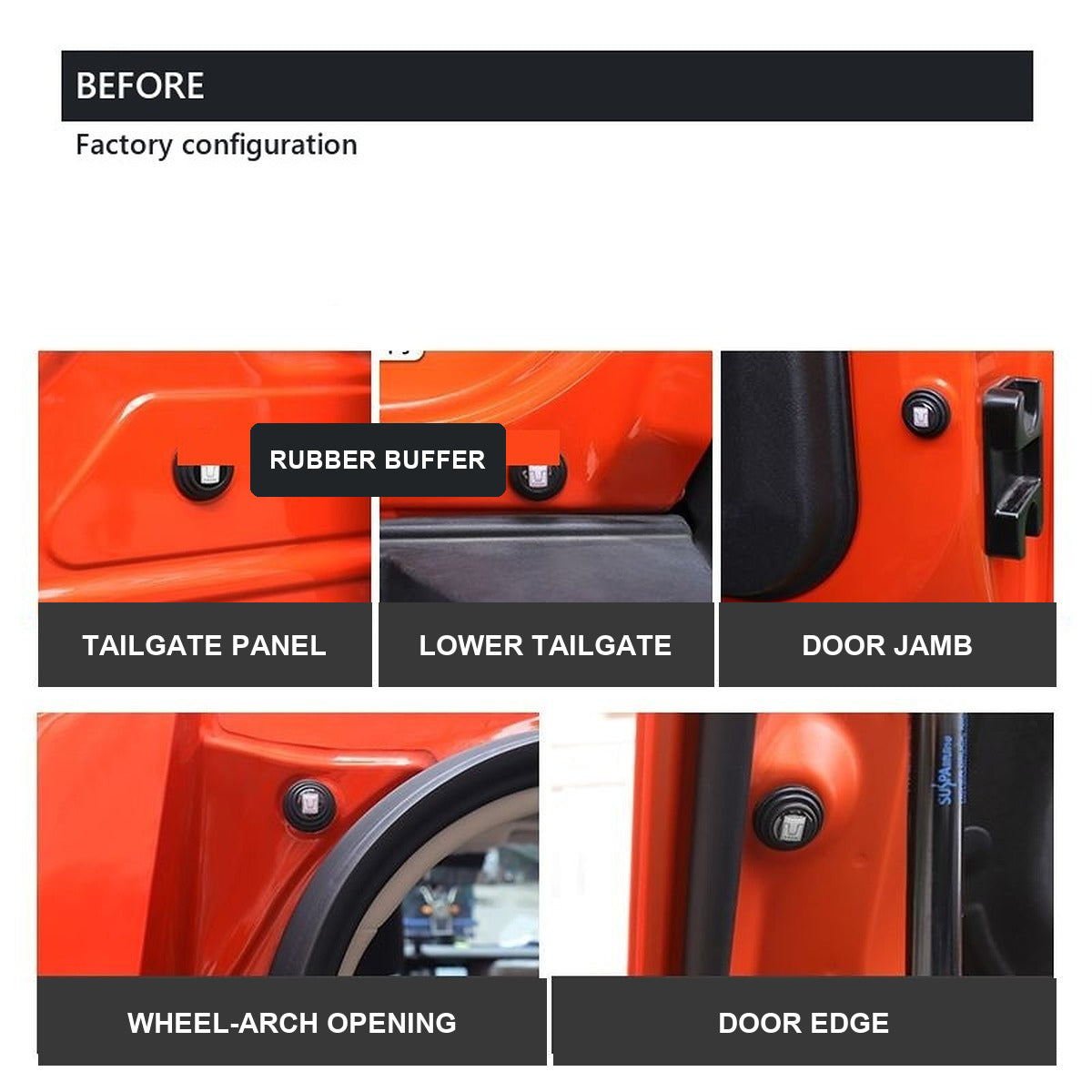 Door Anti-Rattle Buffer Pads for GWM Tank 300 – 10-Piece Set – product image 2
